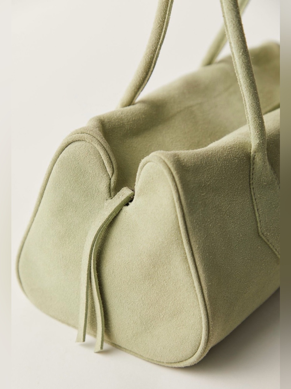 NWT Free People Sierra Suede Shoulder Bag in Moss Green 13X7 NEW $78 Leather - Picture 4 of 10